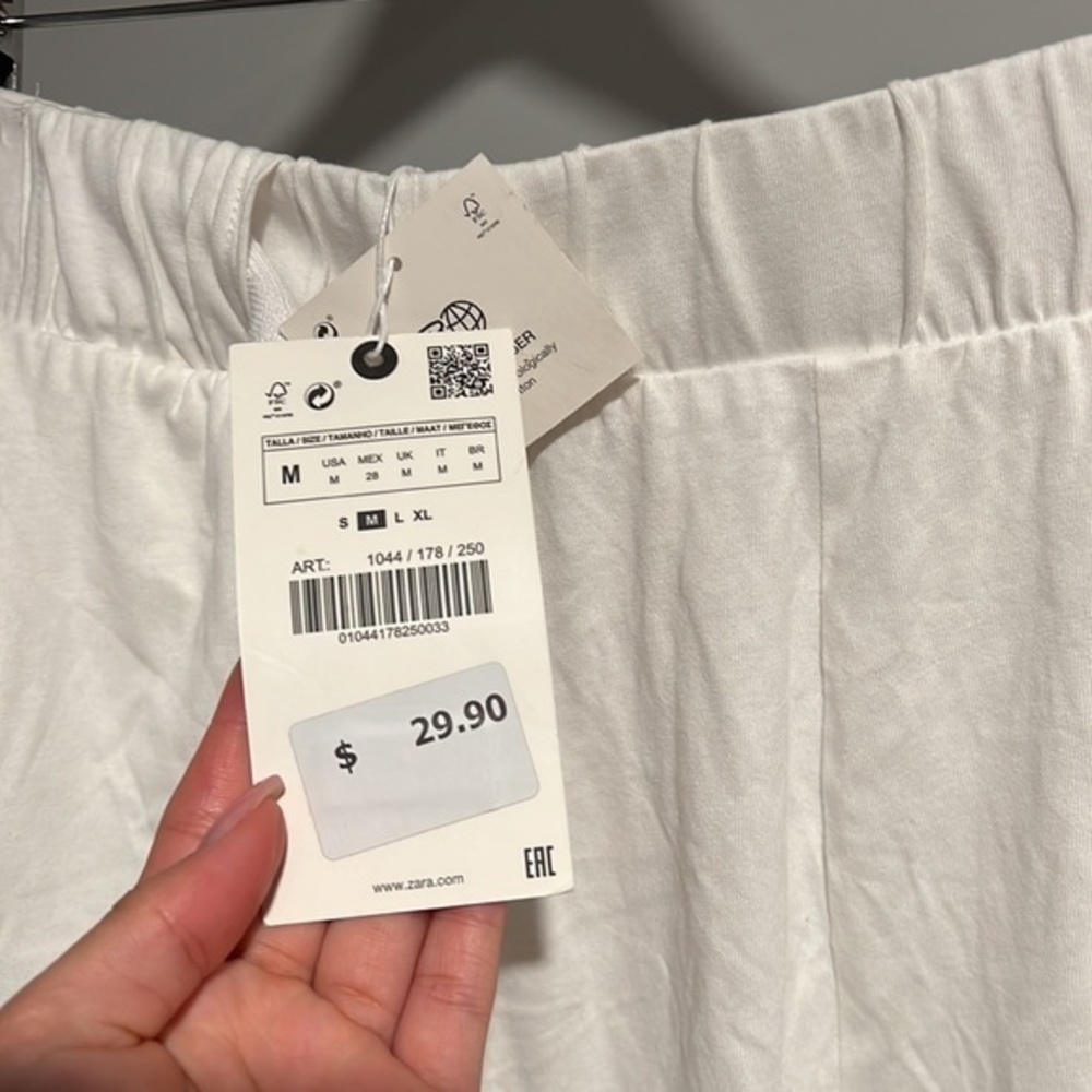Zara white linen joggers NWT - Picture 2 of 3